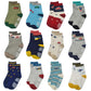 Skibeaut Toddler Socks 12 Pairs Non Slip Skid Socks For Kids Baby Girls Boys Grips 12-36 Months Cotton Crew Socks For 1-3 Years
