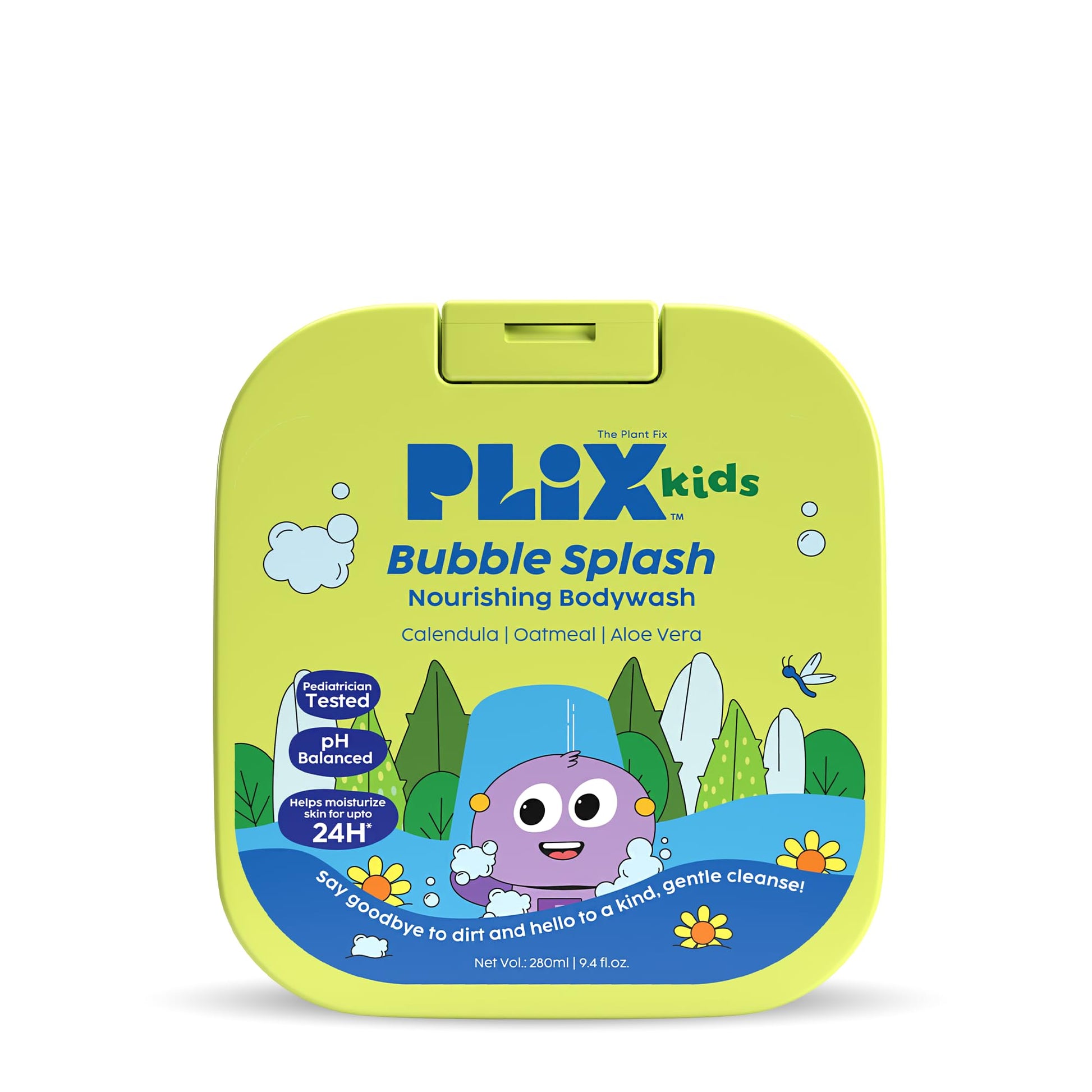 Plix Kids Bubble Splash Nourishing Body Wash | Gentle Cleansing Without Dryness | 24-Hour Hydration | Strengthens Skin Barrier &