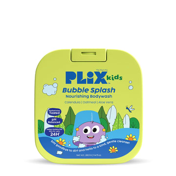 Plix Kids Bubble Splash Nourishing Body Wash | Gentle Cleansing Without Dryness | 24-Hour Hydration | Strengthens Skin Barrier &