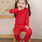 Vaenait Baby Kids Long Sleeve Sleepwear Pajamas 2Pcs Set Modal Red Xxs