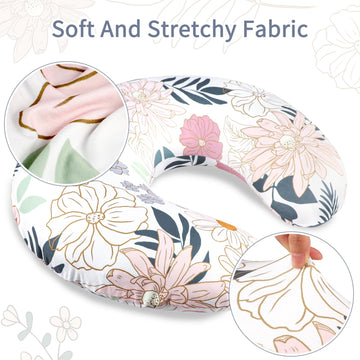 Hnhuaming Nursing Pillow Cover For Baby Girls Boys, Breastfeeding Pillow Cover, Stretchy Removable Feeding Pillow Case For Newbo