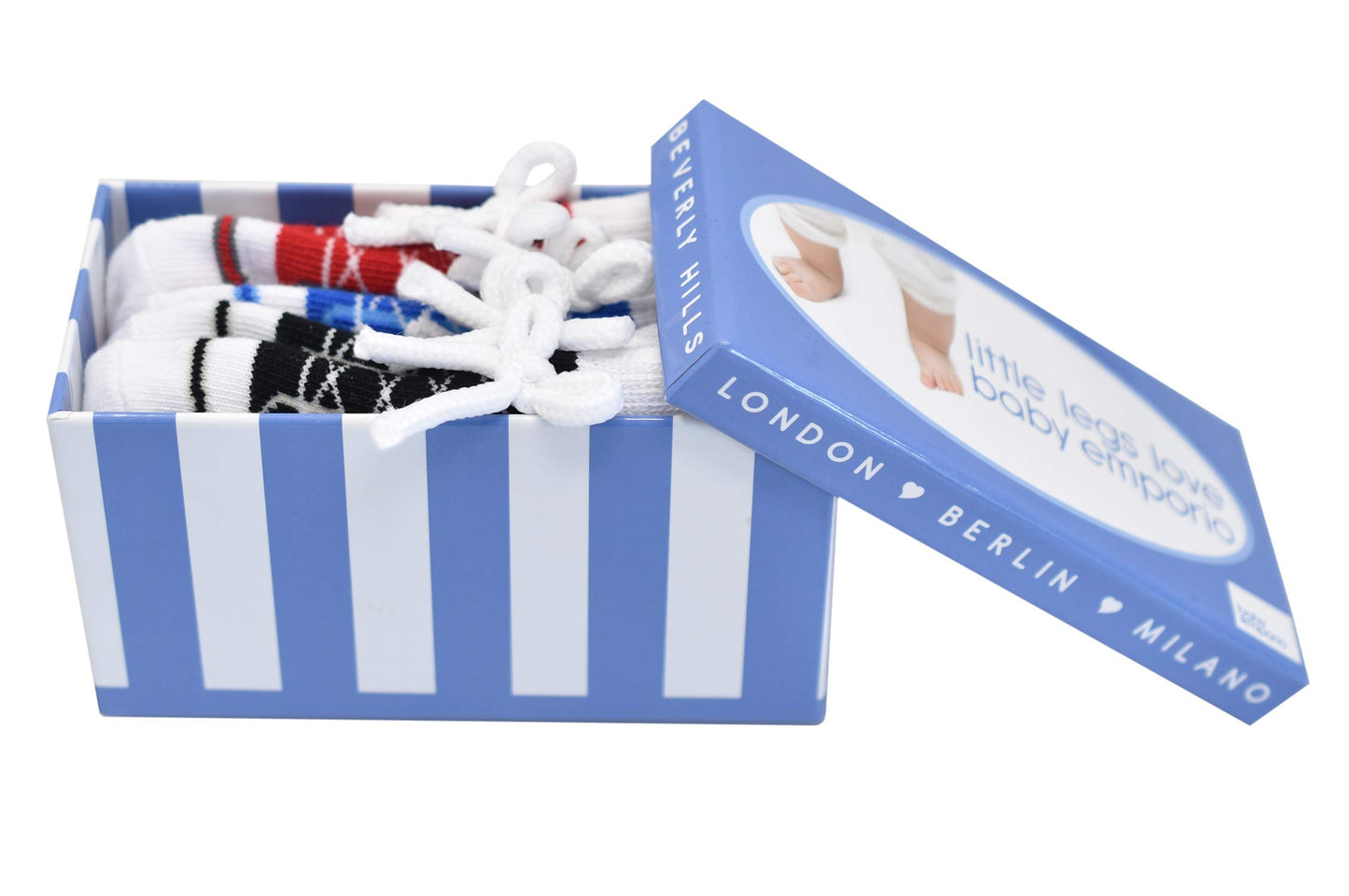 Baby Boy Socks With Sneaker Shoe Look-Non-Slip Gripper Soles-3 Or 6 Pairs-Cotton-Gift Packaged-Baby Shower-Faux Shoelaces