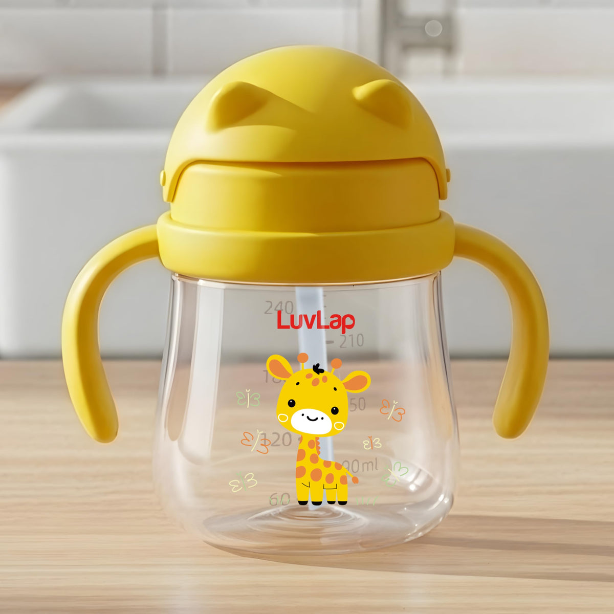 LuvLap Joy Anti Spill Sipper for Kids with Twin EasyGrip Handles, 270 ml, Sippy Cups with Soft Silicone Straw, Training Cup for