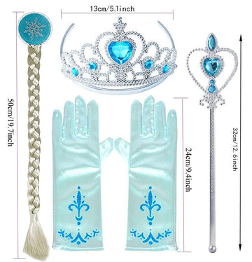 Yosbabe Princess Elsa Dress Up Party Accessories Princess Dress Up Jewelry Play Toy Set For Girls Party Favors Set - Elsa Crown