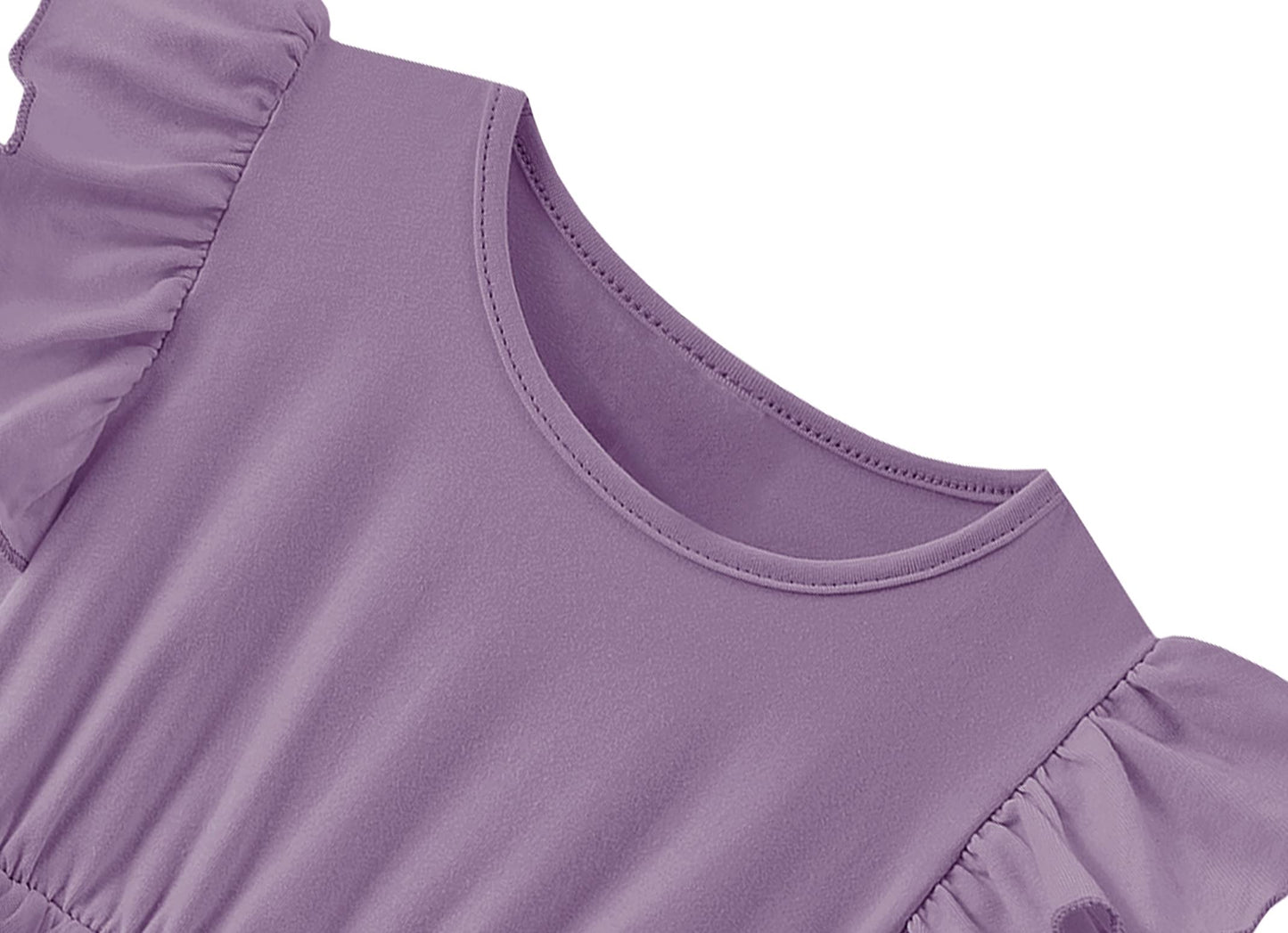 Twkioue Girls Dresses Tutu Tulle Butterfly Sleeves Casual Kid Cute Party Dress 817 Dark Purple 110