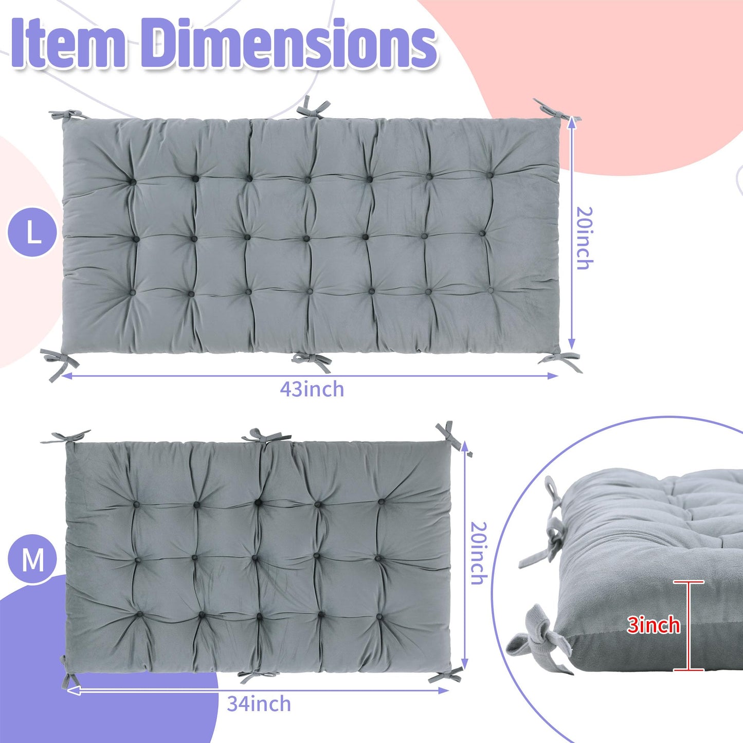 Royalay Cushion For Climbing Arch For Kids, Premium Climbing Set Cushion, Arch Cushion Floor Cushion Toddler Nap Mat(43 * 20 * 3