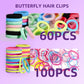 Hair Accessories Set For Girls Toddlers - Colorful Small Bands For Hair, No Damage Elastic Hair Ties, Clips And Topsy Tail Tools