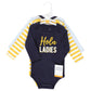 Hudson Baby Unisex Baby Cotton Long-Sleeve Bodysuits, Hola Ladies 3-Pack, 18-24 Months