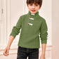 Makkrom Toddler Sweater Baby Boy Girl Turtleneck Cable Knit Sweaters Long Sleeve Christmas Outwear Spring Fall Winter Army Green