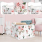Clastyle Rectangle Rose Floral Baby Girl Gift Basket Outdoor Towel Storage Pool Toy Beach Blanket Basket Pink Flower Shelf Baske