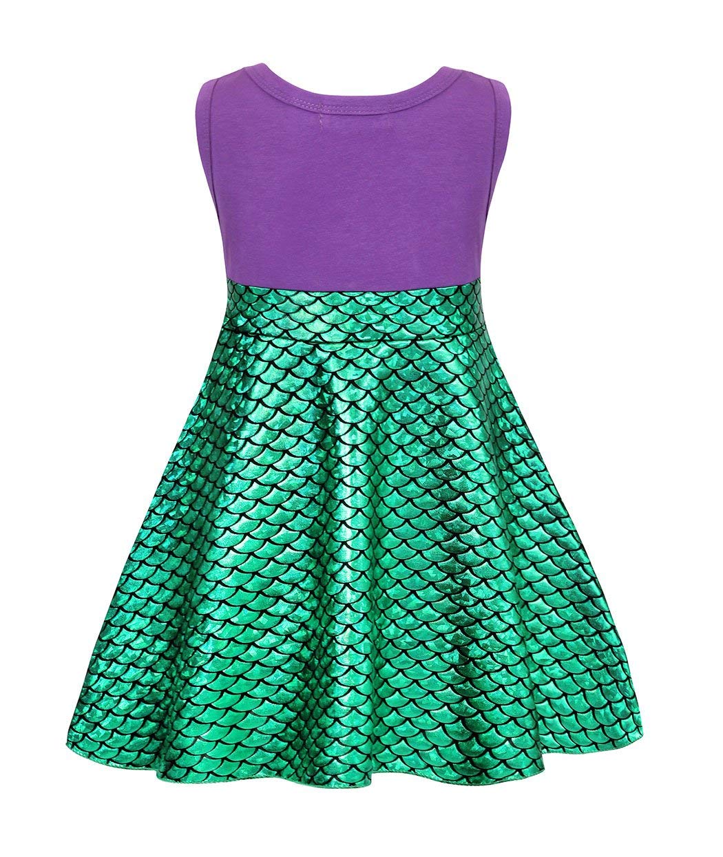Henzworld Little Girls Princess Mermaid Costume Birthday Party Dress Up Halloween Cosplay Toddler Role Play Outfit Fish Scale Bo