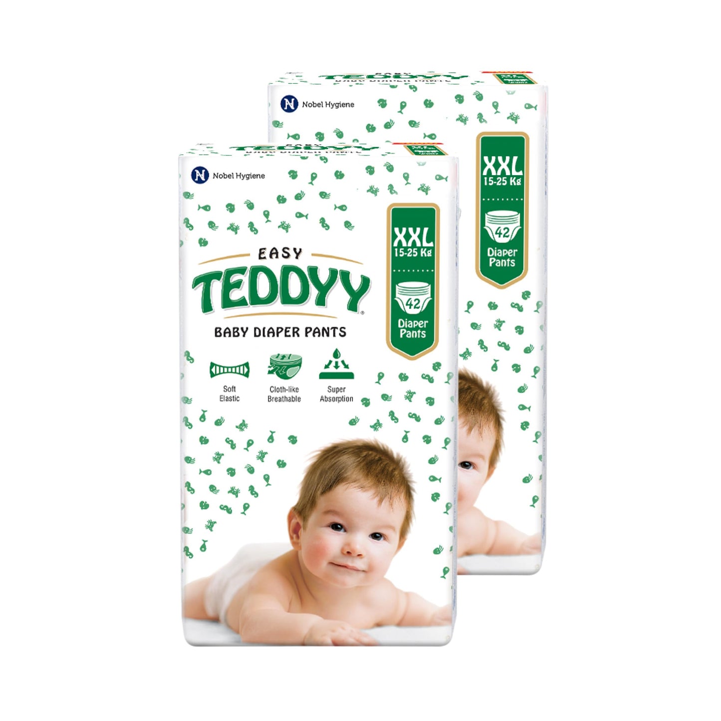 Teddyy Easy Baby Xxl Size Diaper Pant Style | 84 Count (Double Extra Large) |1525 Kgs (Pack Of 2) | Long Protection Hours | Ant