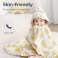 Usbettas Muslin Baby Hooded Towel, Ultra Soft And Highly Absorbent Toddler Bath Towel, 100% Muslin Cotton Bath Wrap For Babies -