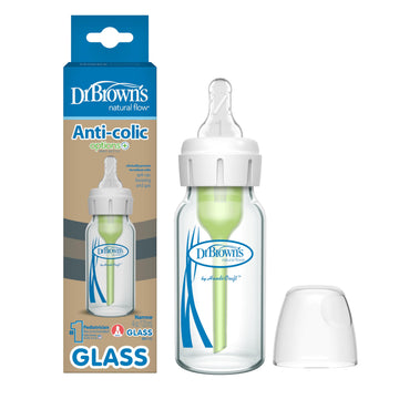 Dr. Brown'S Natural Flow Options+ Narrow Glass Baby Bottle 4Oz