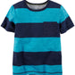 Carter'S Unisex Baby Striped Tee (Baby) - Turquoise - 3M