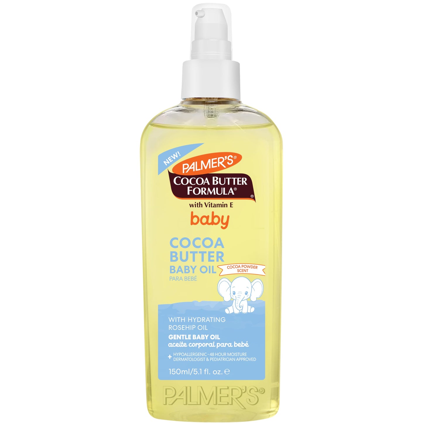 Palmers Cocoa Butter Formula Gentle Baby Oil, 5.1 fl oz, Nourishing for Delicate Skin, Vitamin E Baby Essentials