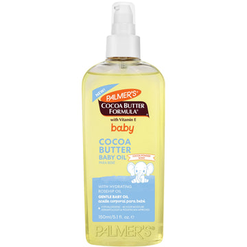 Palmers Cocoa Butter Formula Gentle Baby Oil, 5.1 fl oz, Nourishing for Delicate Skin, Vitamin E Baby Essentials