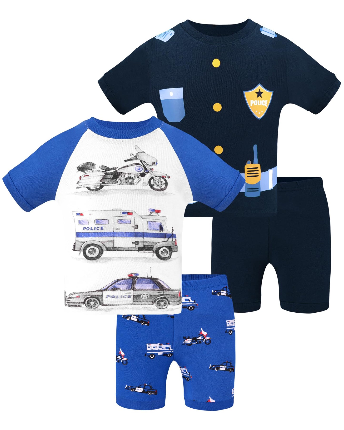 Daughter Queen Boys Pajamas 18-24 Months Summer Pjs Police Pj Sets Baby Toddler Cotton Short Sleeve Jammies Policeman Sleepwear