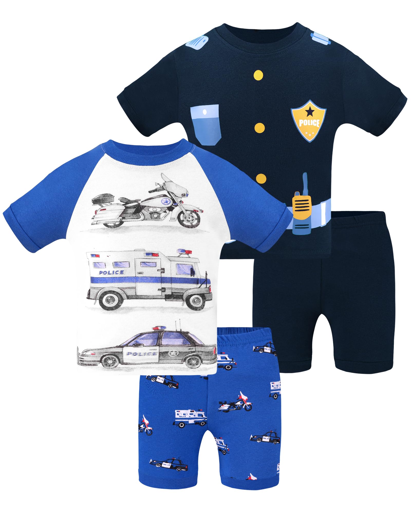 Daughter Queen Boys Pajamas 18-24 Months Summer Pjs Police Pj Sets Baby Toddler Cotton Short Sleeve Jammies Policeman Sleepwear