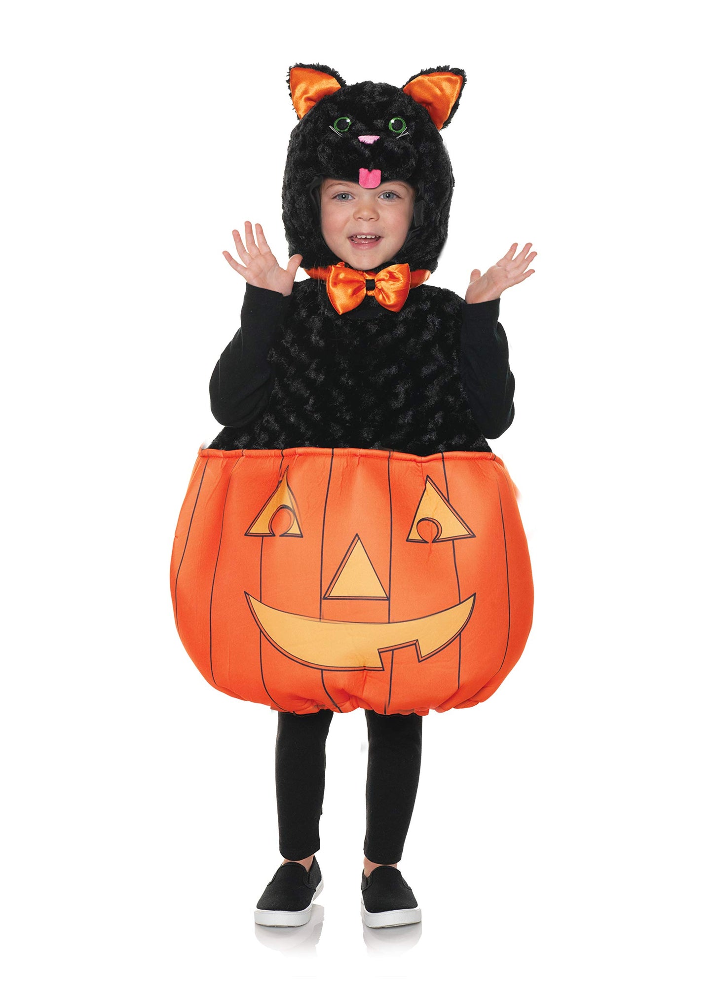 Underwraps Toddlers Pumpkin Kitten Plush Belly Babies Costume, Black, Extra Large