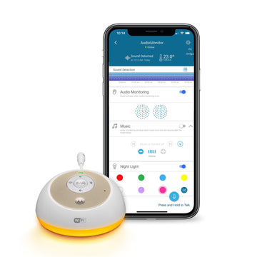 Motorola Mbp163Connect Audio Baby Monitor - Wireless Wifi Smart Device For Toddlers, Infants, Nursery - With 10 Soothing Sounds,