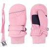 F Flammi Toddler Kids Snow Mittens With String Waterproof Ski Mittens Thinsulate Winter Gloves For Baby Girls Boys(Baby Pink,2-4