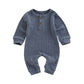 Ynibbim Unisex Newborn Baby Boy Girl Ribbed Romper Solid Color Knit Jumpsuit Infant Fall Winter One-Piece Outfit