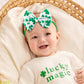 Yanjie St. Patrick'S Day Baby Girl Clover Headbands Shamrock Printed Baby Girl Bow Green Infant Headband St.Patrick Wide Hairban