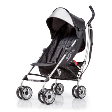 Summer Infant 3Dlite Convenience Stroller, Black - Lightweight Stroller With Aluminum Frame, Large Seat Area, Mesh Siding, 4 Pos