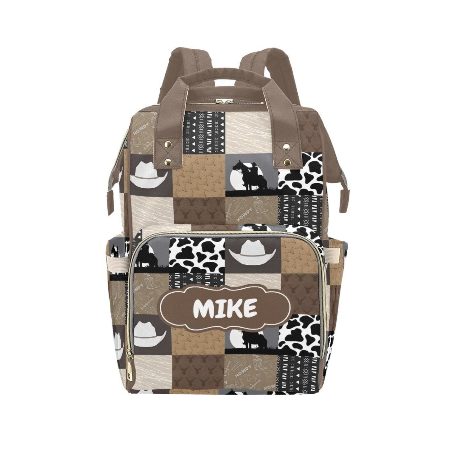 Cowboy Personalized Diaper Bag with Custom Name - Custom Baby Tote Backpack for Mom, Unique Gift for New Parents, Baby Shower Es