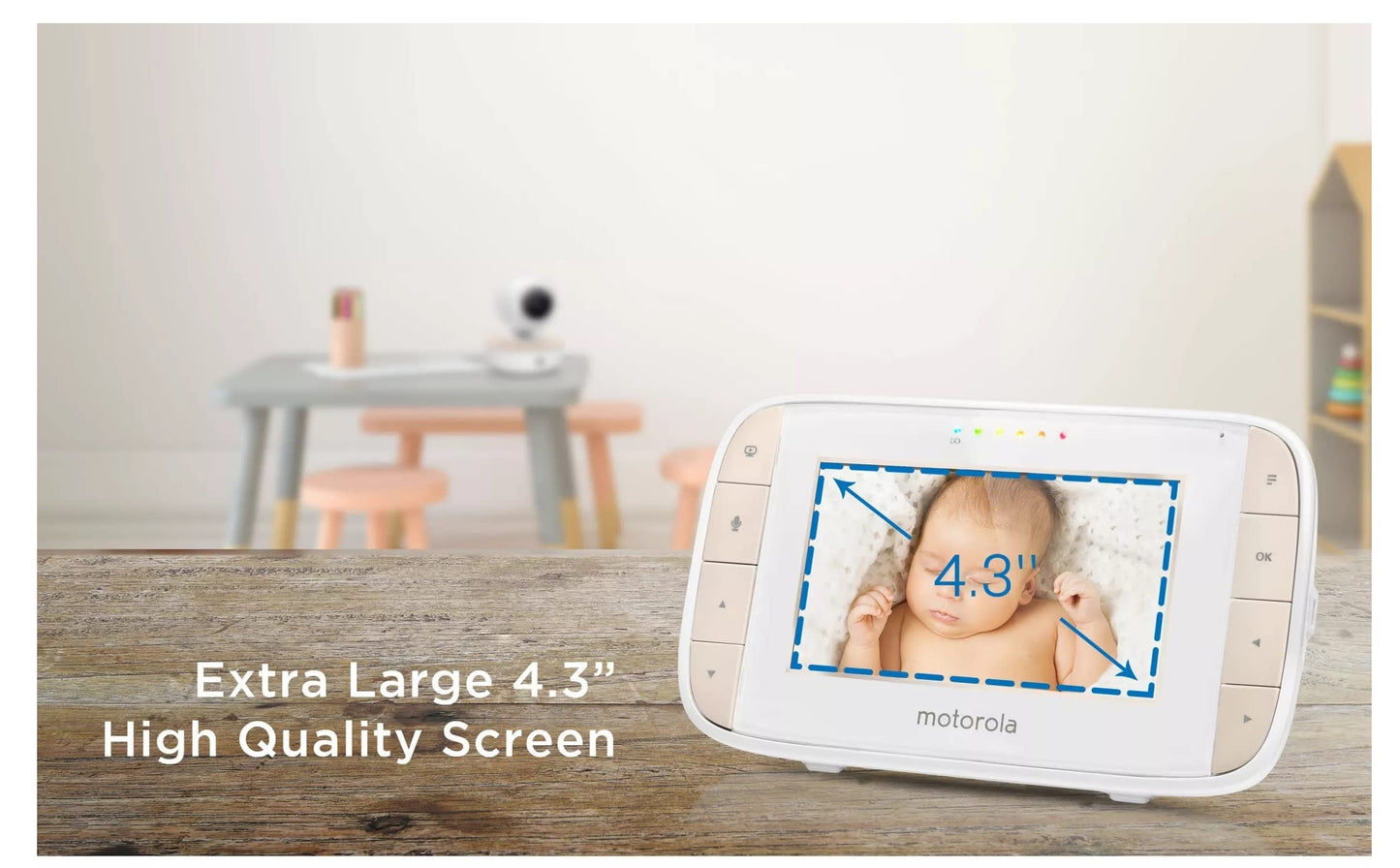 Motorola Mbp44 Digital Audio & Video Baby Monitor 4.3In Color Screen, Remote Pan Tilt Zoom, Two-Way Communication, Temperature D