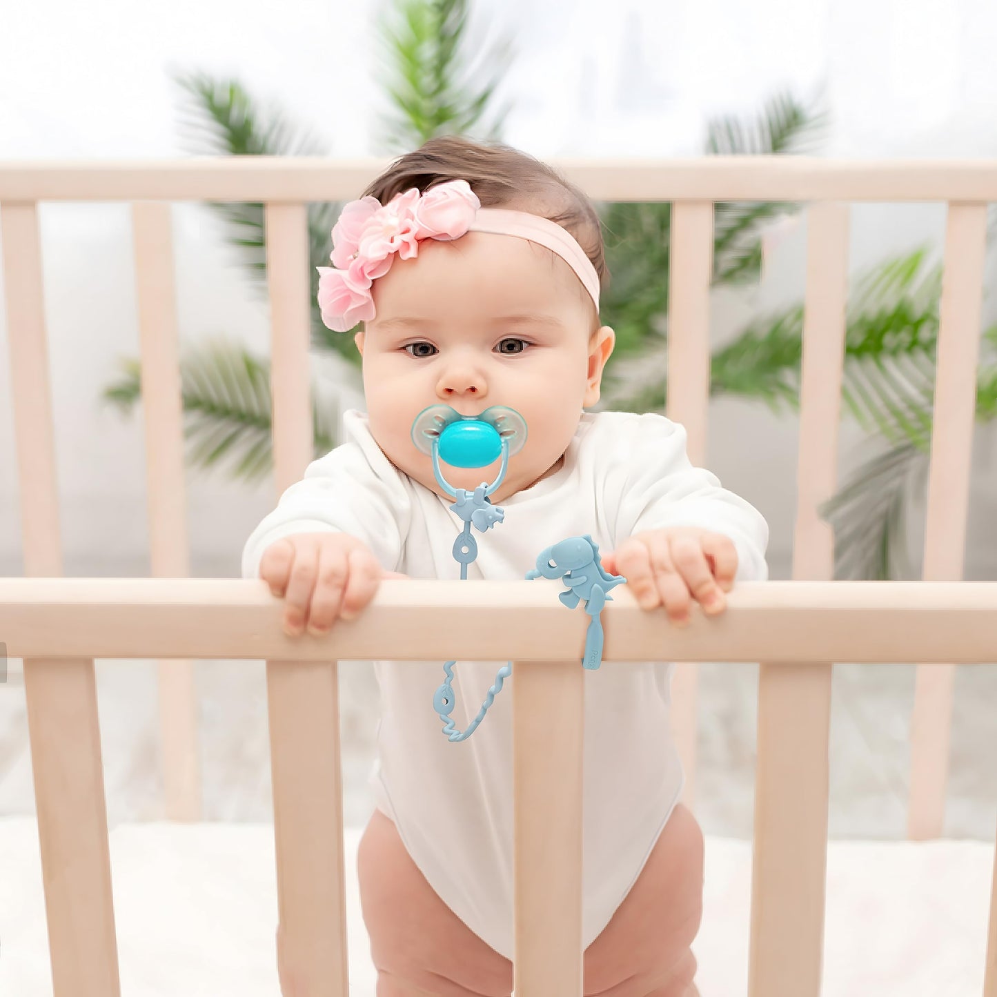 Pandaear Baby Toy Straps - 5 Pack Dinosaur Silicone Pacifier Teether Harness Straps - Adjustable Baby Toy Holder For Bottles, St