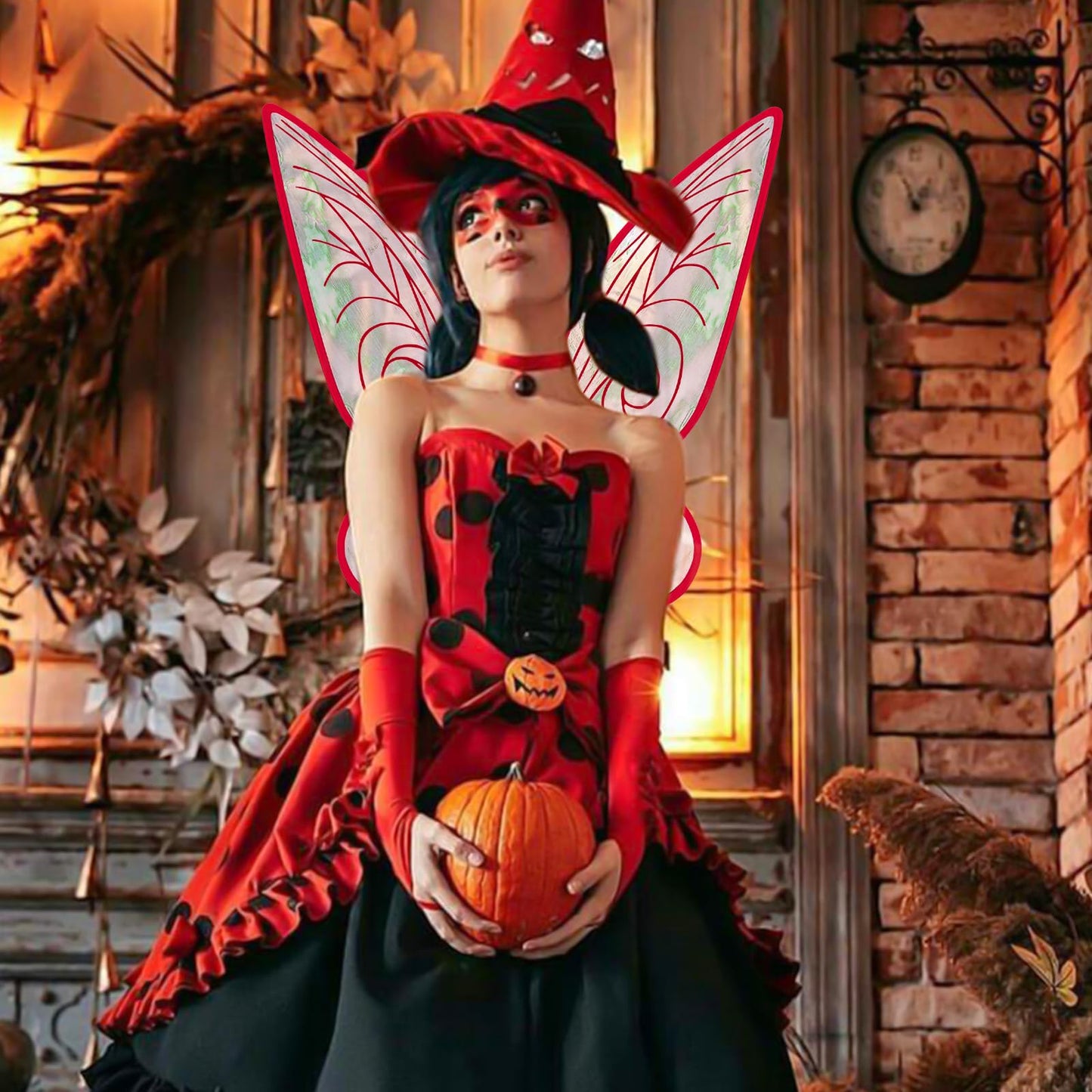 Fairy Wings For Adults,Butterfly Wings For Girls,Angel Wings,Fairy Costume For Women Halloween Dress Up Party Favor (Red)