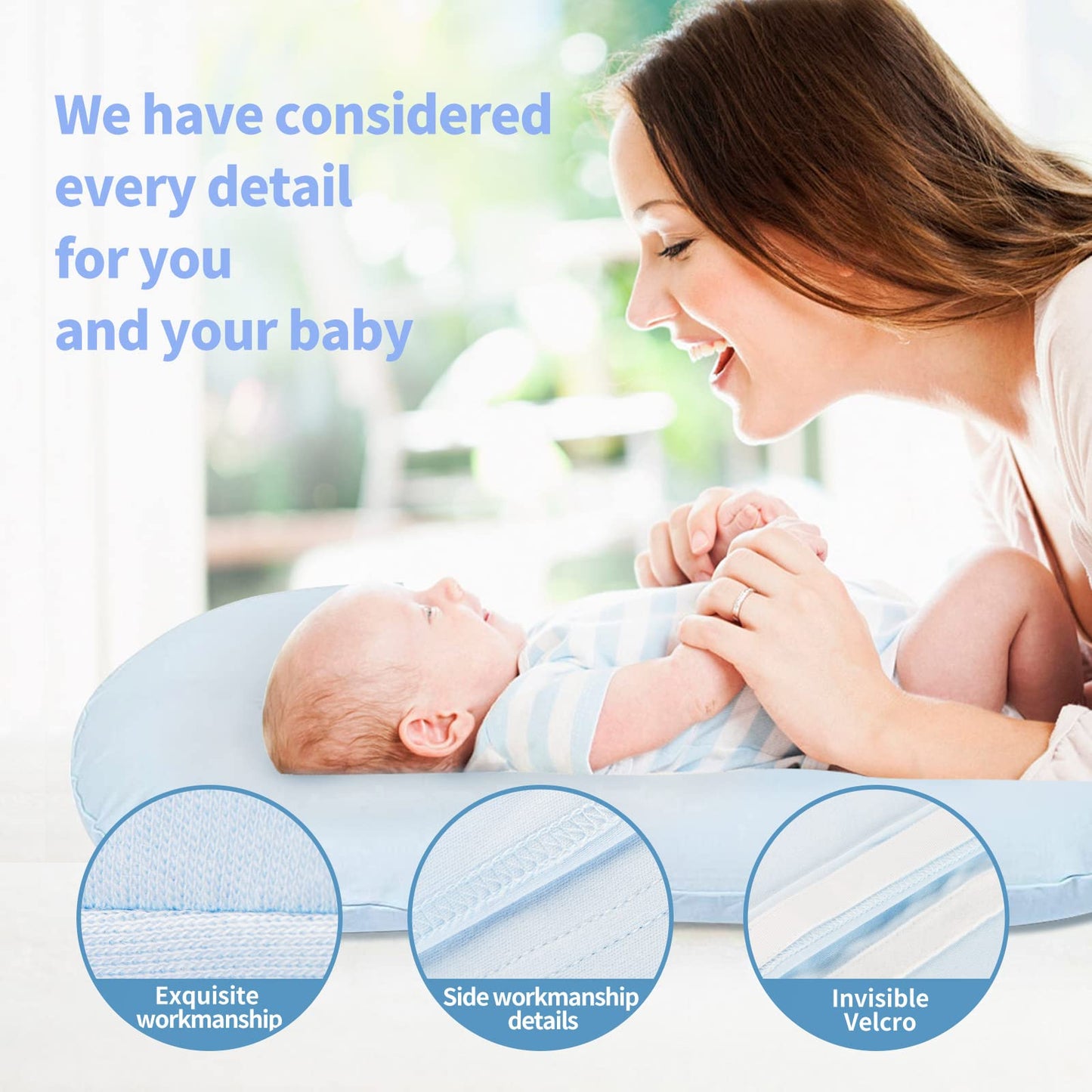 Pucmaoci Organic Waterproof Baby Lounger Covers 2 Pack| Gots Certified 100% Cotton| Removable Cover With Waterproof Liner | Mach