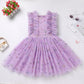 Girls Beach Dress, Girls Dresses - Floral Sequin Boho Pleated Casual Swing Summer Ruffle Dresses For Kids Princess Wedding Guest