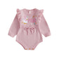 Xnqiwq Baby Girl 1st Birthday Outfit One Silly Goose Sweater Romper Ruffle Long Sleeve Knit Bodysuit Cake Smash Clothes (Pink, 1