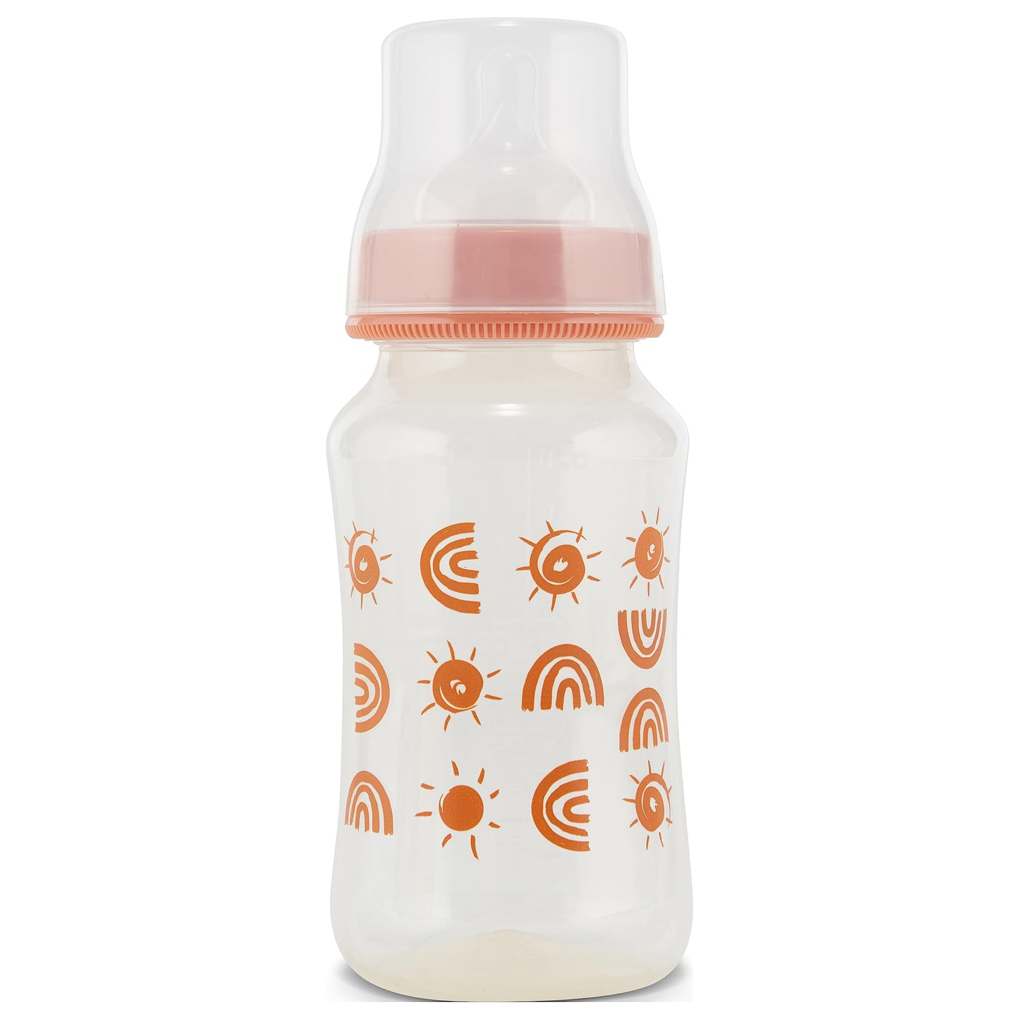Premium 2-Pack Baby Bottles - 11 Ounce, Hourglass Shape, Fun Boys And Girls Prints, Clear Cover - Bpa-Free