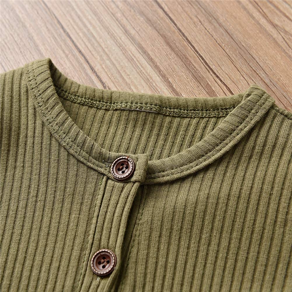 Eghunooy Baby Boy Girl Solid Color One Piece Romper Jumpsuit Outfits Clothes (Newborn) Army Green