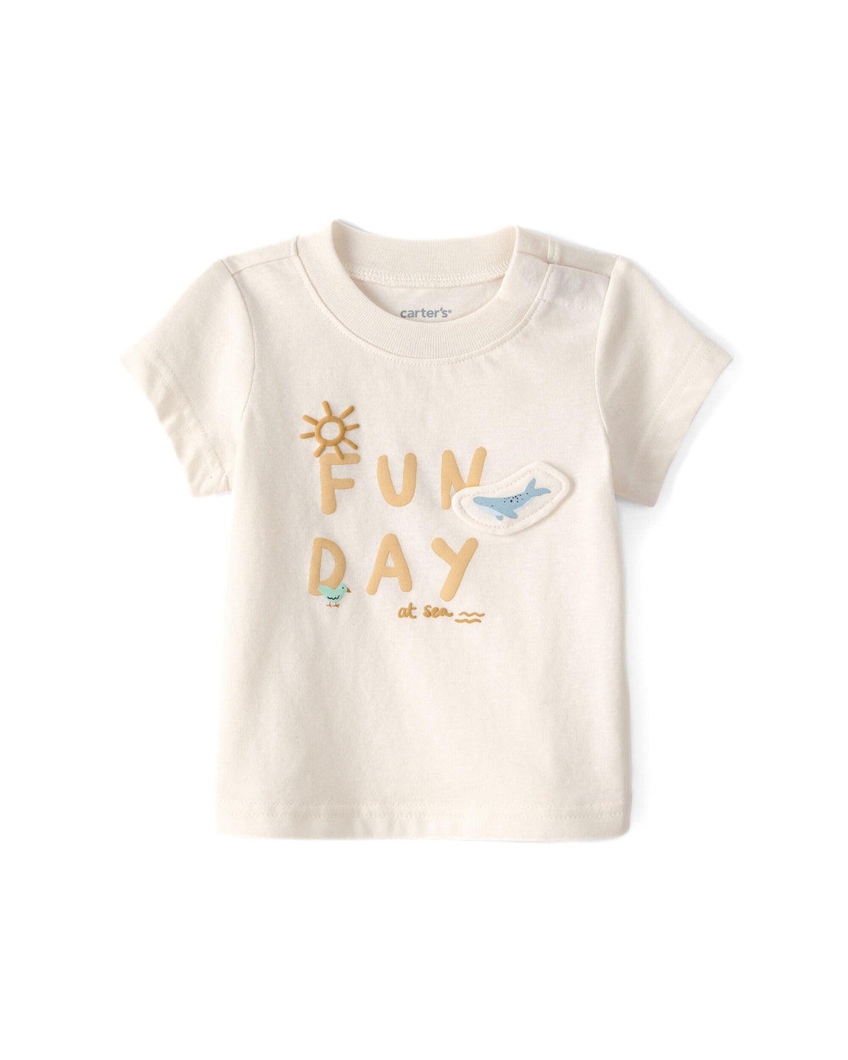 CarterS Baby Boy & Baby Girl TShirt | Short Sleeve And Round Neck Tee With Graphic Playful 3D Ocean Print | Soft Breathable Ca