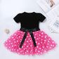 Mouse 4Th Birthday Outfit Baby Girls Dress Polka Dots Mini Tutu Headband Four Years Old Cake Smash Photo Shoot Kids Fourth Mouse
