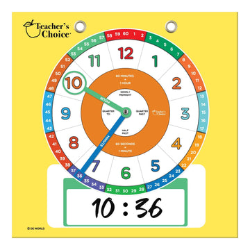 Teachers Choice Dry Erase Educational Teaching Clock | Large Demonstration Teaching Time Clock with Erasable Writing Surface