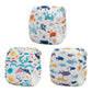 Babygoal Baby Swim Diapers 3 Pack For 0-8 Months Infant Girls And Boys, Reusable Adjustable Washable For Swimming Lessons-Crab,S