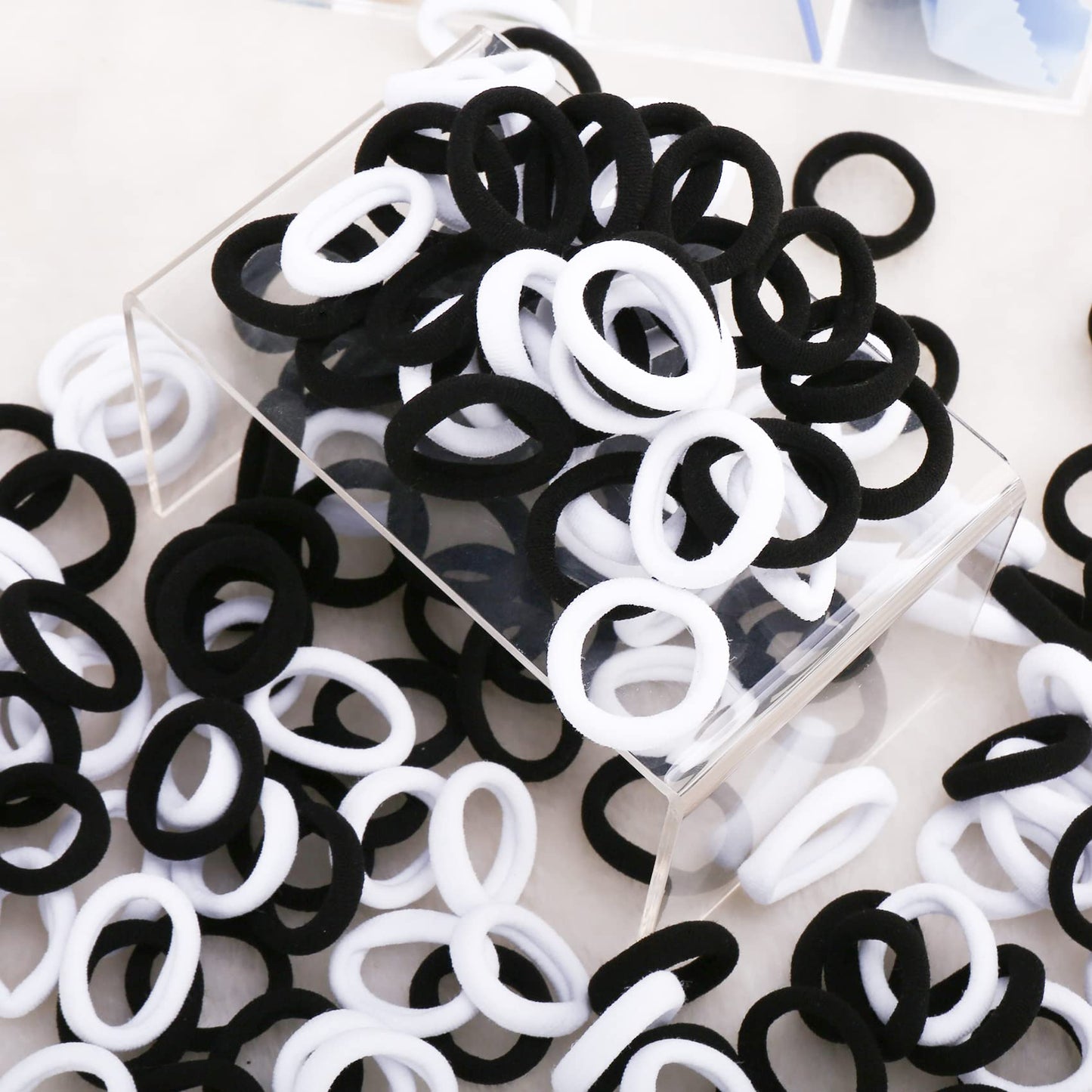 Baoli 200Pcs Cotton Toddler Hair Ties For Girls And Kids, Seamless Baby Hair Bands And Ties, Small Elastics Ponytail Holders,1 I