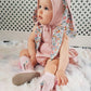 Baby Girl Easter Outfit Vintage Onesie Overalls And Bunny Ears/Toddler Dress Sister Mathing Clothes With Tail (Onesie Bunny Pink