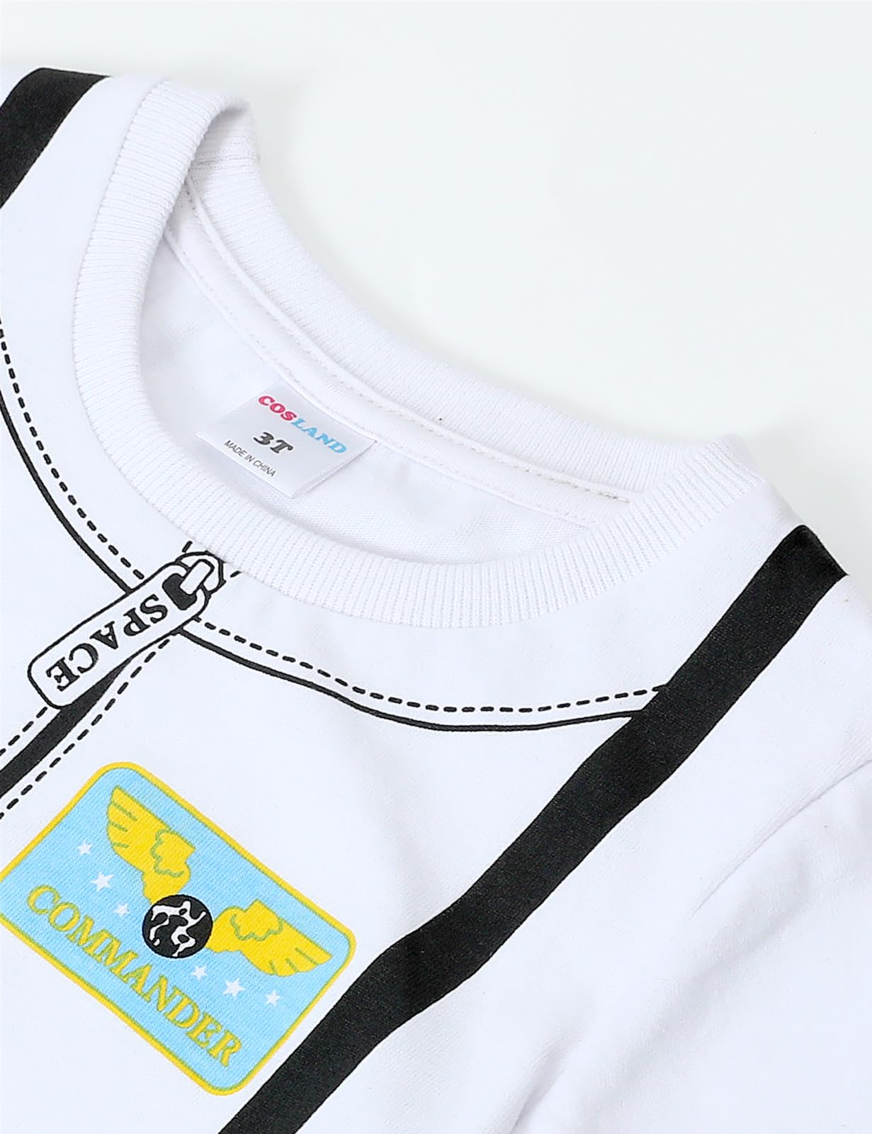 Cosland Toddler Astronaut Shirt Little Boys Halloween Costume, White, 4T