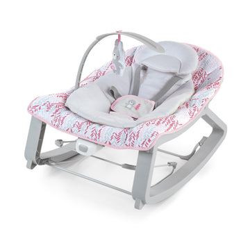 Ingenuity Keep Cozy 3-in-1 Grow with Me Vibrating Baby Bouncer Seat & Infant to Toddler Rocker, 0-30 Months Up to 40 lbs (Pink L