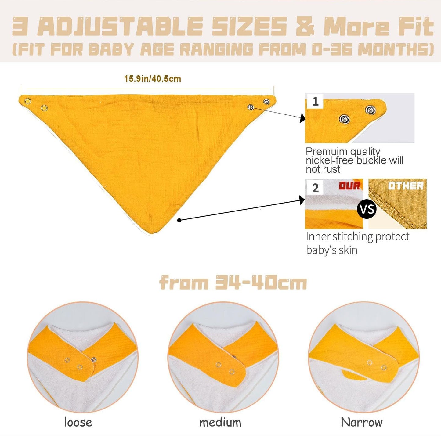 Nisxabebe Muslin Baby Bibs,Soft Triangular Baby Bandana Drool Bibs For Baby Boy Girl,Solid Colors Bib For Drooling Teething 6 Pa