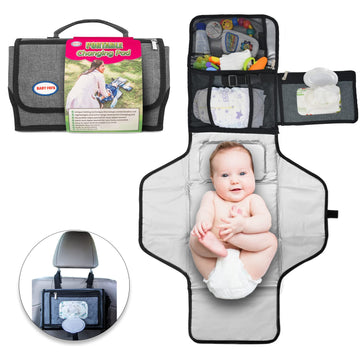 Baby Changing Pad With Wipes Pocket - Detachable Portable Changing Pad, A Comfy Diaper Changing Pad Gift For Newborn Boy & Girl
