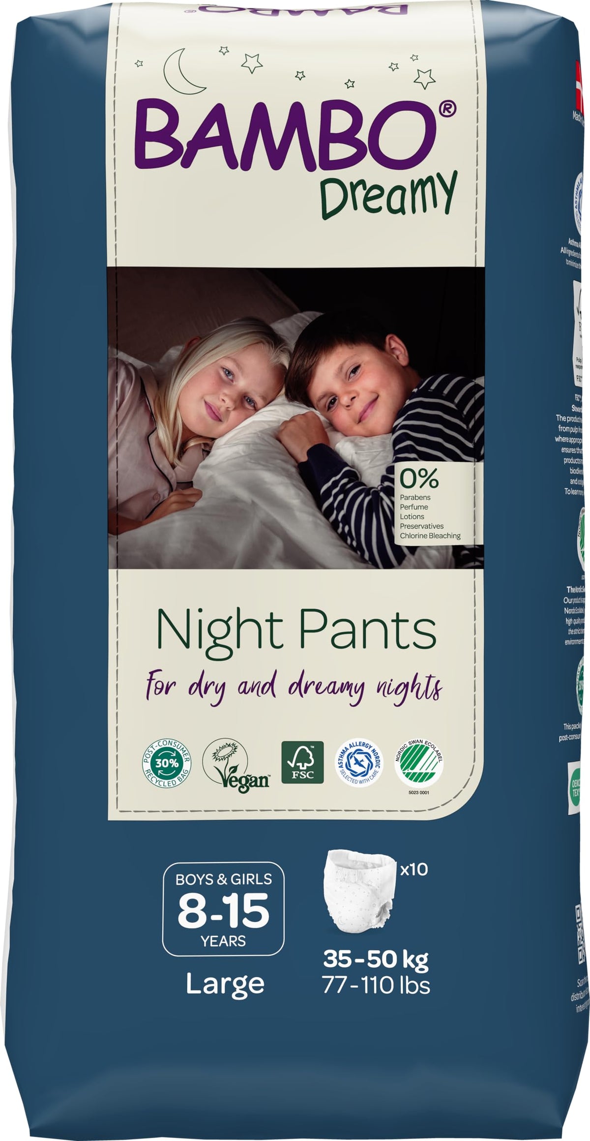 Bambo Nature Dreamy Night Pants  Ultra Flexible Waistband, Ultra Absorbent Core Keeps Child And Bed Dry All Night, Pull Up Diap
