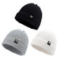 Simple Knitted Baby Beanie Hip-Hop Boys Winter Hat Toddler Kids Bonnet For Girls 0-5Y (Black+Light Gray+White,L)